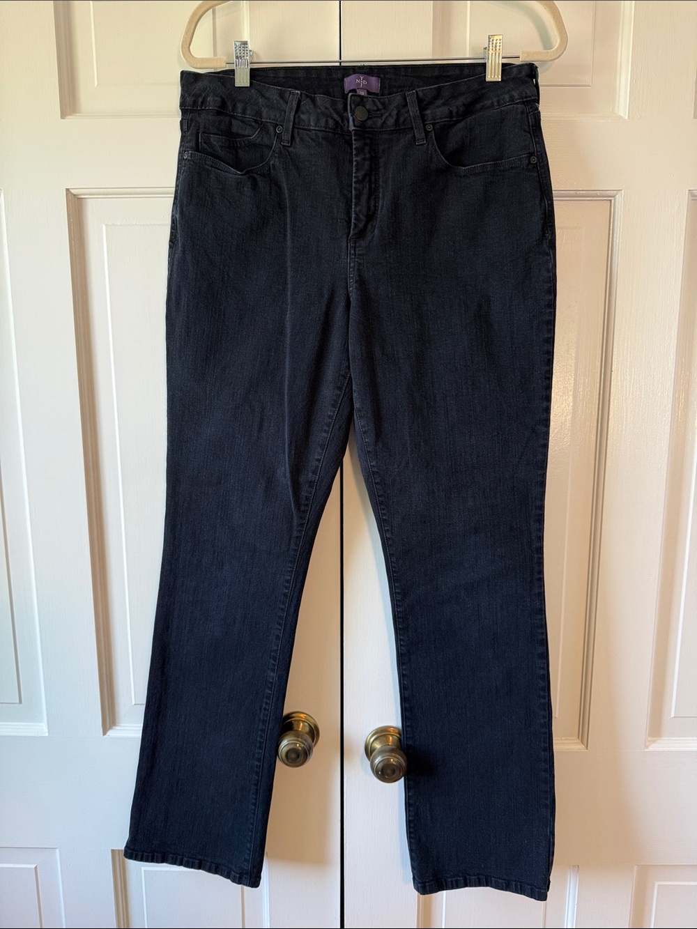 NYDJ Women's Mini Boot Jeans Dark Blue Size 12 Lift Lift Tuck Slimming